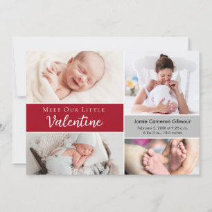 Tarjeta De Agradecimiento Conozca a nuestro pequeño bebé de San Valentín