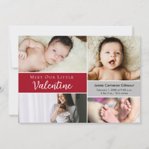 Tarjeta De Agradecimiento Conozca a nuestro pequeño bebé de San Valentín Nac