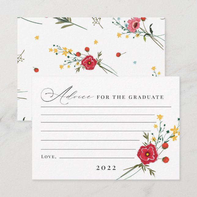 Tarjeta De Agradecimiento Consejo de Flores Silvestres para el graduado (Anverso / Reverso)