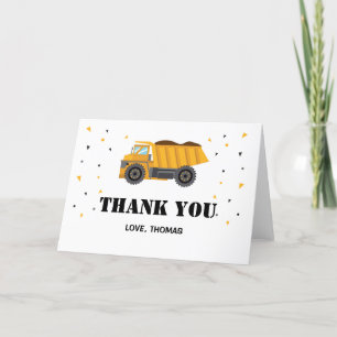 Tarjeta De Agradecimiento Construction truck excavator Thank you card