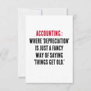 Tarjeta De Agradecimiento Contabilidad Donde 'depreciación' es solo una w el