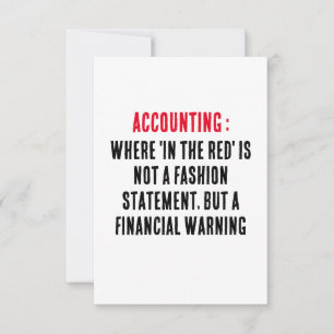 Tarjeta De Agradecimiento Contabilidad Donde 'en rojo' no es una lista de mo