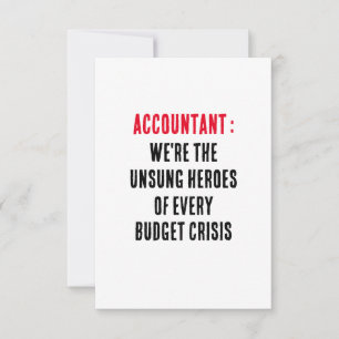 Tarjeta De Agradecimiento Contable Somos los héroes no reconocidos de todos