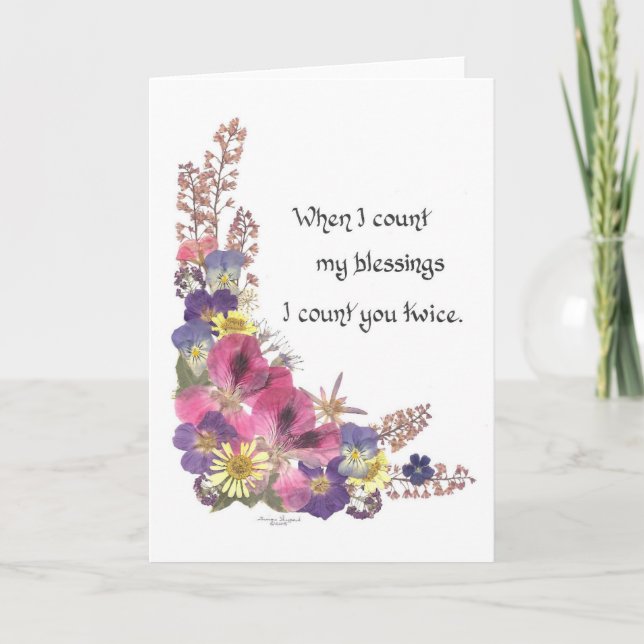 Tarjeta De Agradecimiento Contar mis bendiciones (Anverso)