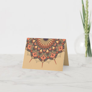 Tarjeta De Agradecimiento Contemporáneo Brown Peach Mandala Gracias