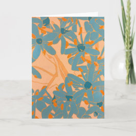 Tarjeta De Agradecimiento Contemporary Leaf Design Peach