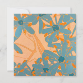 Tarjeta De Agradecimiento Contemporary Leaf Design Peach