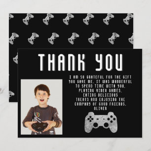 Tarjeta De Agradecimiento Controlador de videojuegos Foto de cumpleaños de j