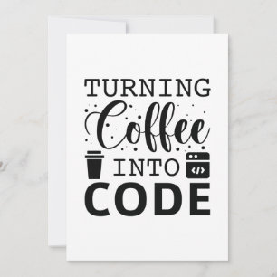 Tarjeta De Agradecimiento Convertir el café en código