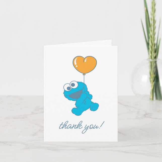 Tarjeta De Agradecimiento Cookie Monster Baby Shower (Anverso)