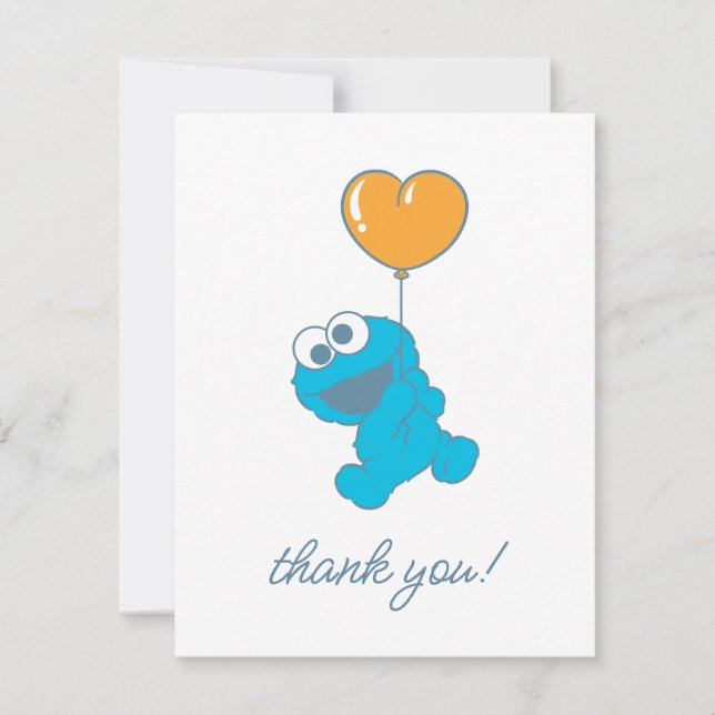 Tarjeta De Agradecimiento Cookie Monster Baby Shower (Anverso)