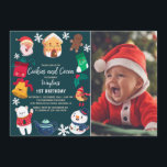 Tarjeta De Agradecimiento Cookies y Cocoa Gingerbread Kids Foto de cumpleaño<br><div class="desc">Cookies y Cocoa Gingerbread Invitación de fiesta decorativa</div>