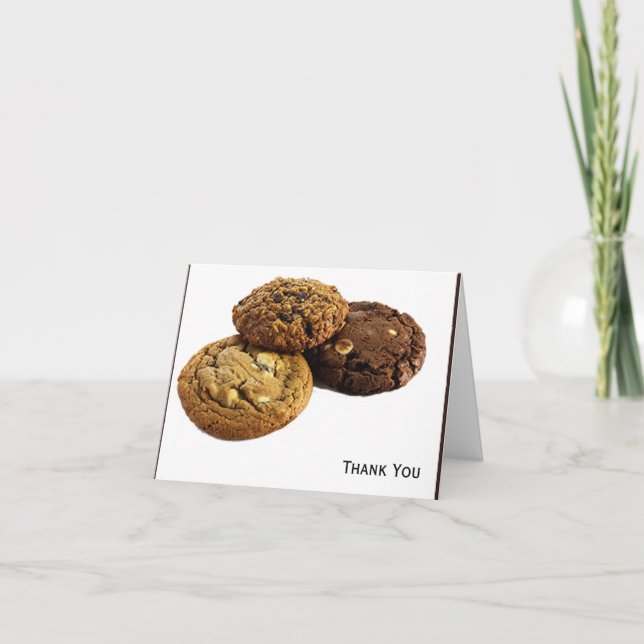Tarjeta De Agradecimiento Cookies y otros postres deliciosos en blanco (Anverso)