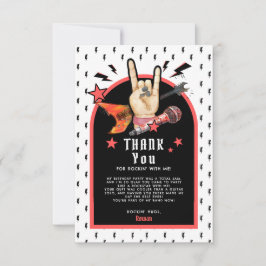 Tarjeta De Agradecimiento Cool Punk Rockstar Birthday Thank You Card