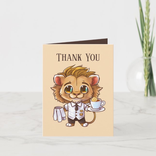 Tarjeta De Agradecimiento cool Waiter Gracias (Anverso)