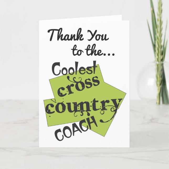 Tarjeta De Agradecimiento Coolest Cross Country Coach Gracias (Anverso)