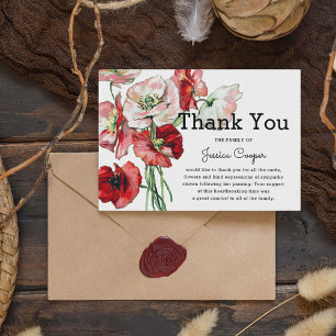 Tarjeta De Agradecimiento Copas acuáticas elegantes   Funeral