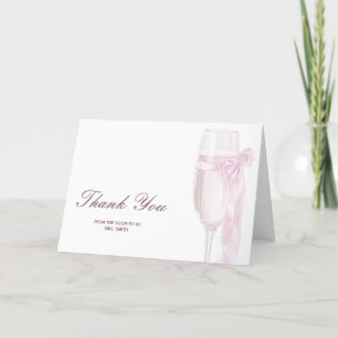 Tarjeta De Agradecimiento Copas de vino brindis por amor Corbata de lazo par