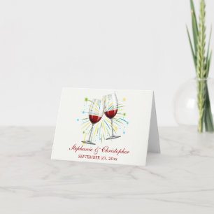 Tarjeta De Agradecimiento Copas de vino tinto de Borgoña Boda, Gracias
