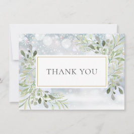 Tarjeta De Agradecimiento Copia de copos de nieve elegantes