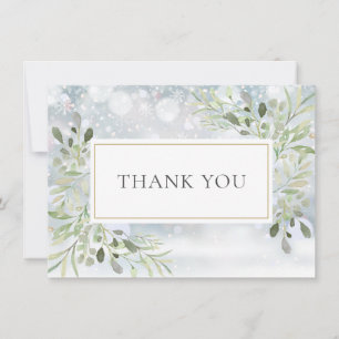 Tarjeta De Agradecimiento Copia de copos de nieve elegantes