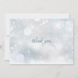 Tarjeta De Agradecimiento Copia elegante de copos de nieve de invierno