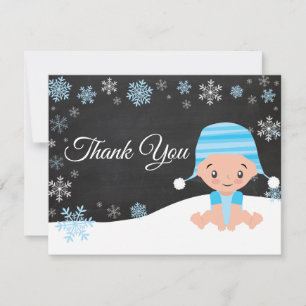 Tarjeta de agradecimiento Copo de Nieve Azul de In