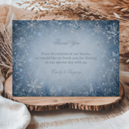 Tarjeta De Agradecimiento Copo de Nieve Brillante Bajo el Invierno