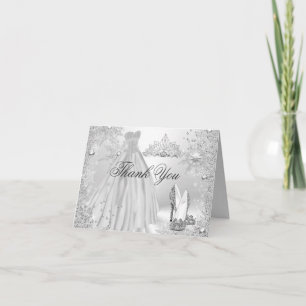Tarjeta de agradecimiento Copo de Nieve Brillo Pla