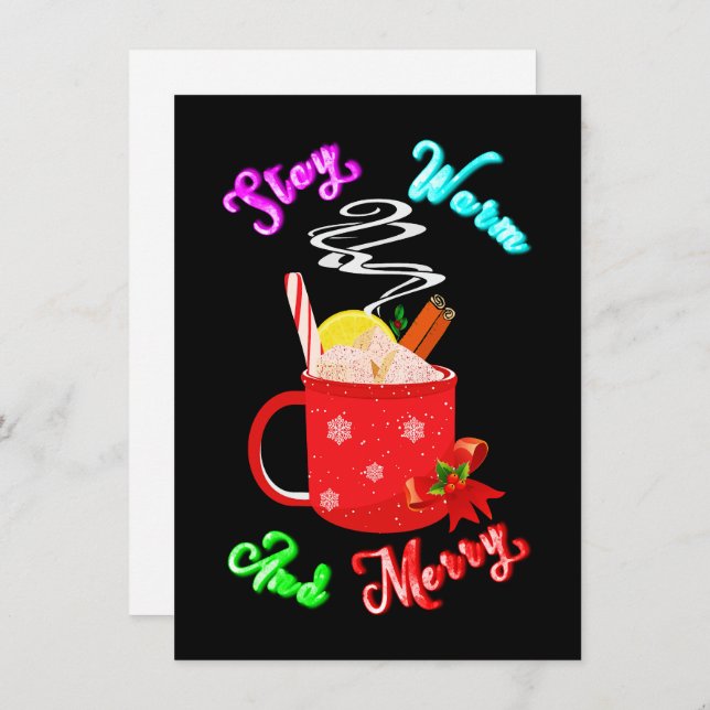 Tarjeta De Agradecimiento Copos de Navidad Canela Cálida y Alegre (Anverso / Reverso)