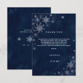 Tarjeta De Agradecimiento Copos de Nieve de Medianoche Invierno Despedida de