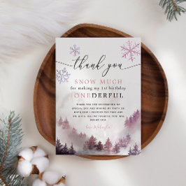 Tarjeta De Agradecimiento Copos de nieve rosados Un maravilloso primer cumpl