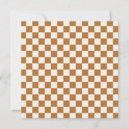 Tarjeta De Agradecimiento Copper and eggshell checkerboard pattern