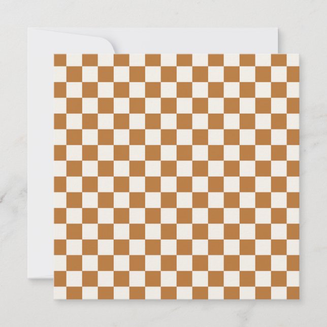Tarjeta De Agradecimiento Copper and eggshell checkerboard pattern (Anverso)