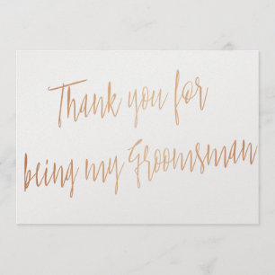 Tarjeta De Agradecimiento Copper moderno "Gracias por ser mi padrino"