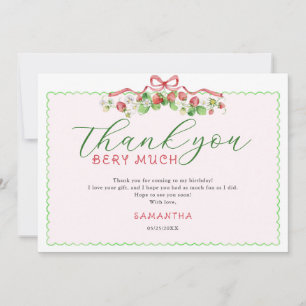 Tarjeta De Agradecimiento Coqueta Fruta Dulce Cumpleaños de cualquier edad