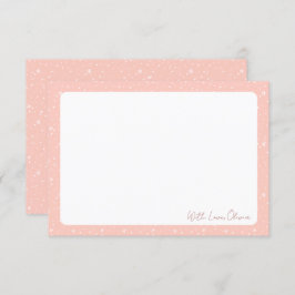 Tarjeta De Agradecimiento Coqueta Romántica Corazón Rosa Rubor 