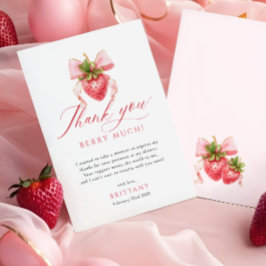 Tarjeta De Agradecimiento Coquette Berry Sweet Baby Shower