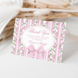 Tarjeta De Agradecimiento Coquette Bow Love Shack Baby Shower