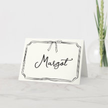 Coquette Bow Notecard Nombre personalizado escrito