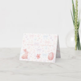 Tarjeta De Agradecimiento Coquette Bunny & Bows Easter Table Place Card