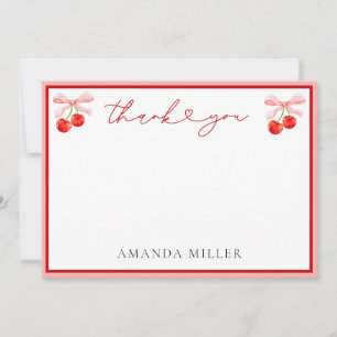 Tarjeta De Agradecimiento Coquette Cherry Baby Shower