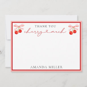 Tarjeta De Agradecimiento Coquette Cherry Baby Shower