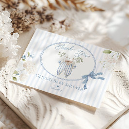 Tarjeta De Agradecimiento Coquette French Clothesline Baby Boy Shower