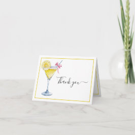 Tarjeta De Agradecimiento Coquette Lemon Cocktail Martini