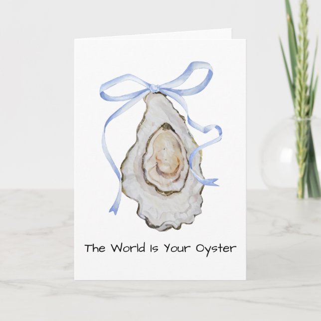 Tarjeta De Agradecimiento Coquette Oyster Watercolor (Anverso)