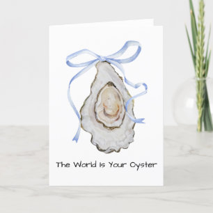 Tarjeta De Agradecimiento Coquette Oyster Watercolor