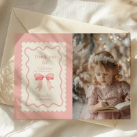 Coquette Pink Watercolor Bow Primer Cumpleaños