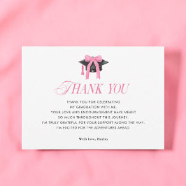 Tarjeta De Agradecimiento Coquette Tassel Girly Graduation Party 