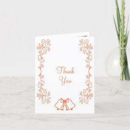 Tarjeta De Agradecimiento Coral Bells Scrollwork Design Boda